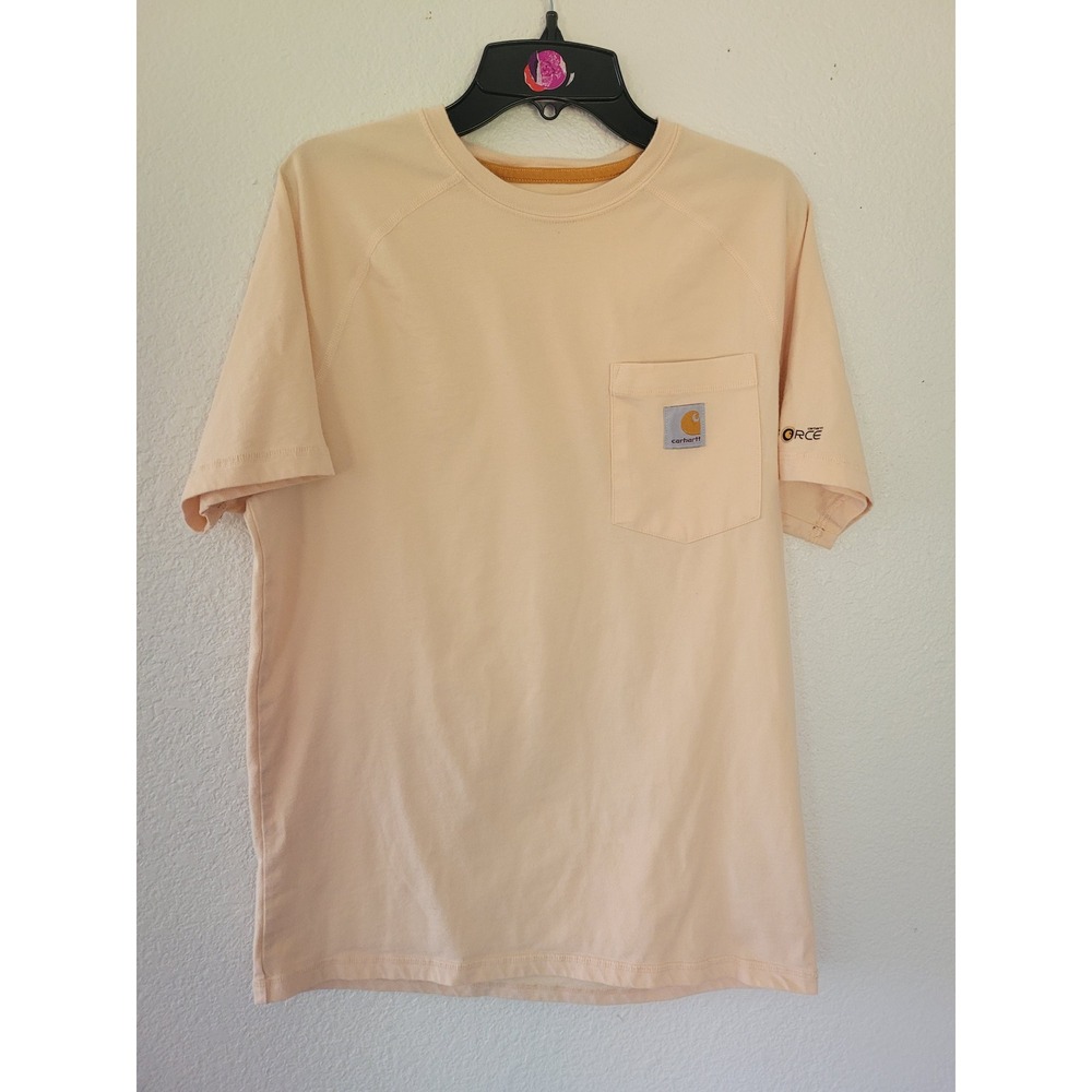 Carhartt Force Womens S Relaxed Fit Pocket T-Shirt‎ Peach Raglan Short Sleeve #3